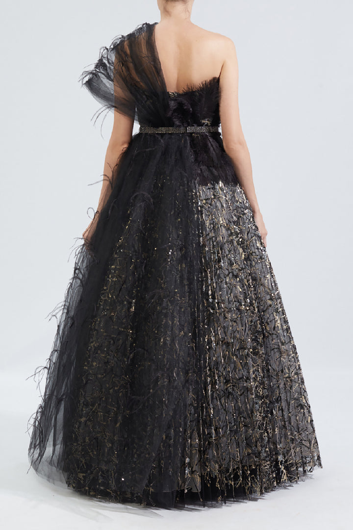 A-line One-Shoulder Dress