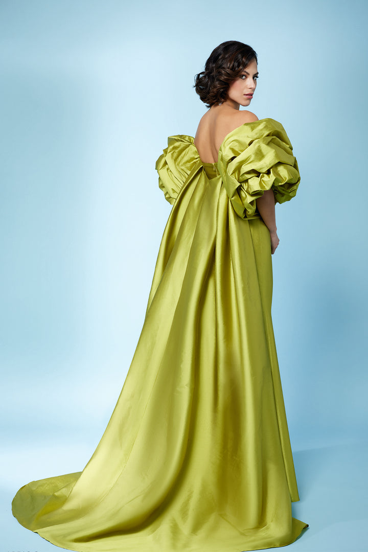 Strapless Mermaid Dress with Ruffled Tailcoat