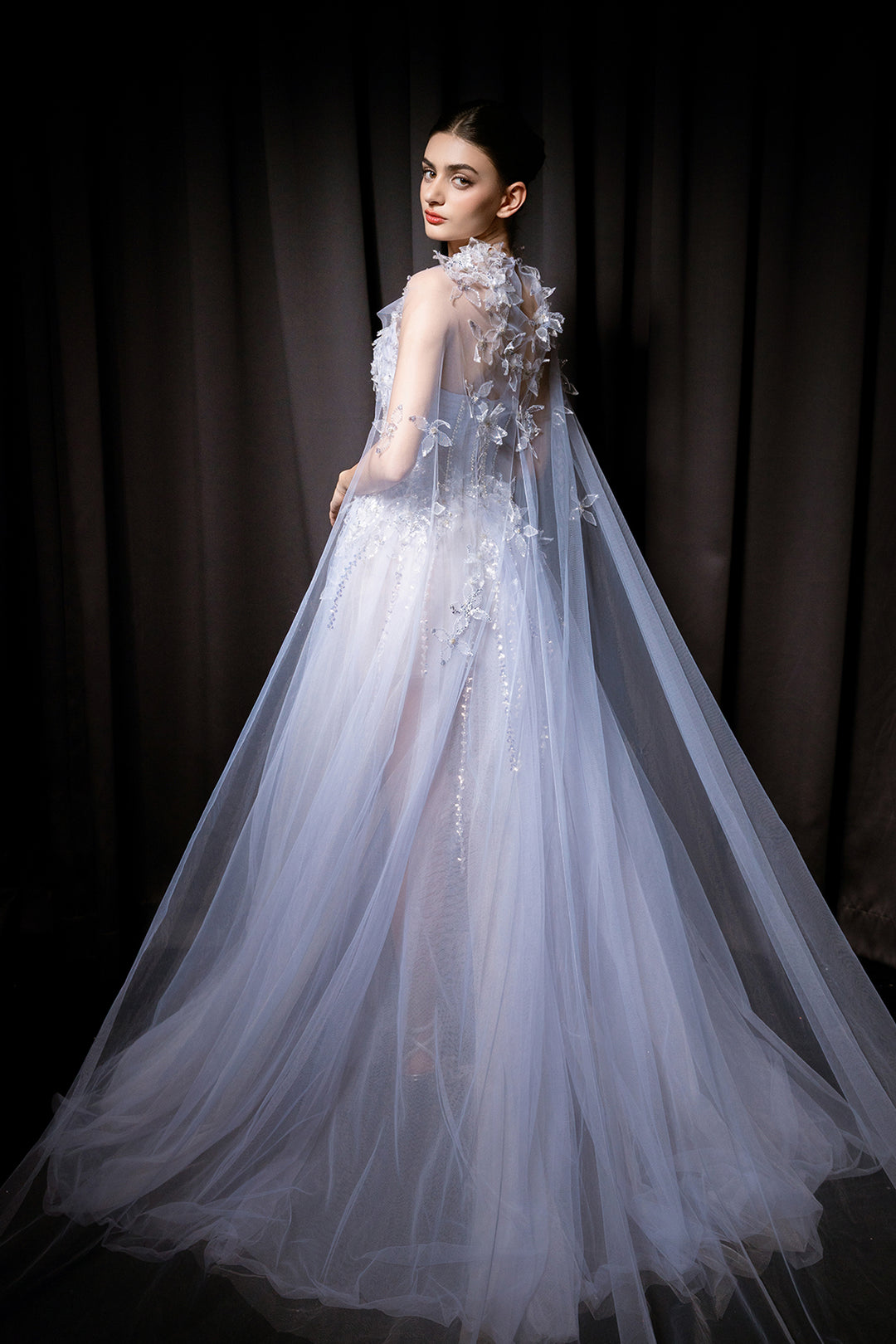 A-Line Dress with Layered Tulle Skirt