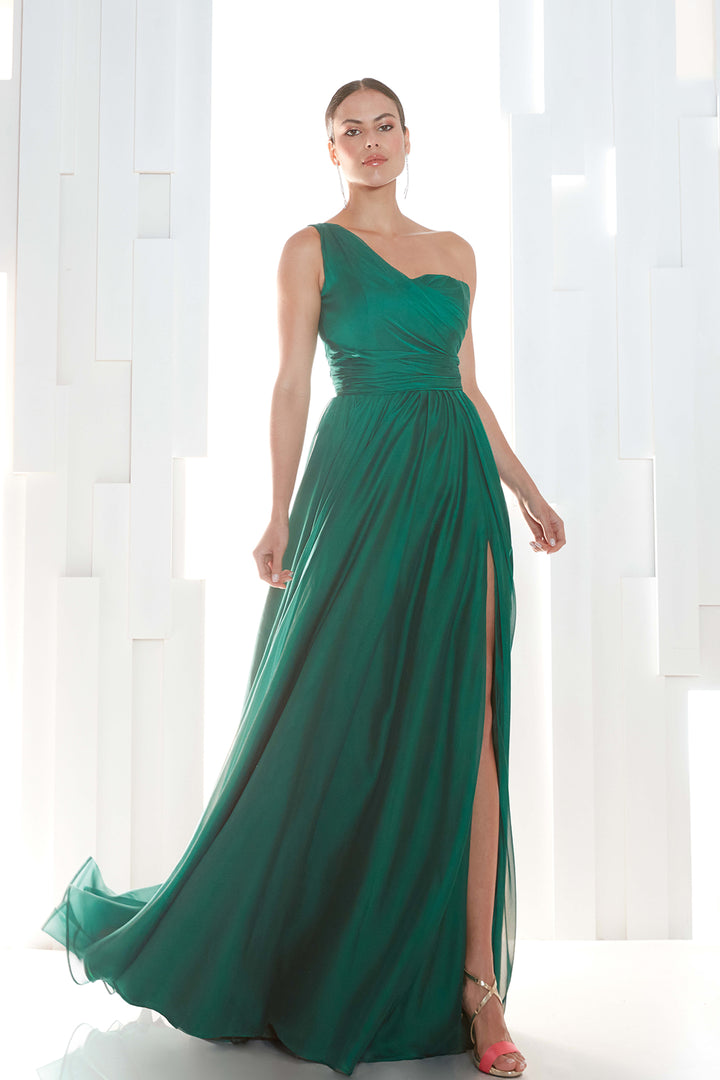 Mermaid Crepe And Taffeta Dress