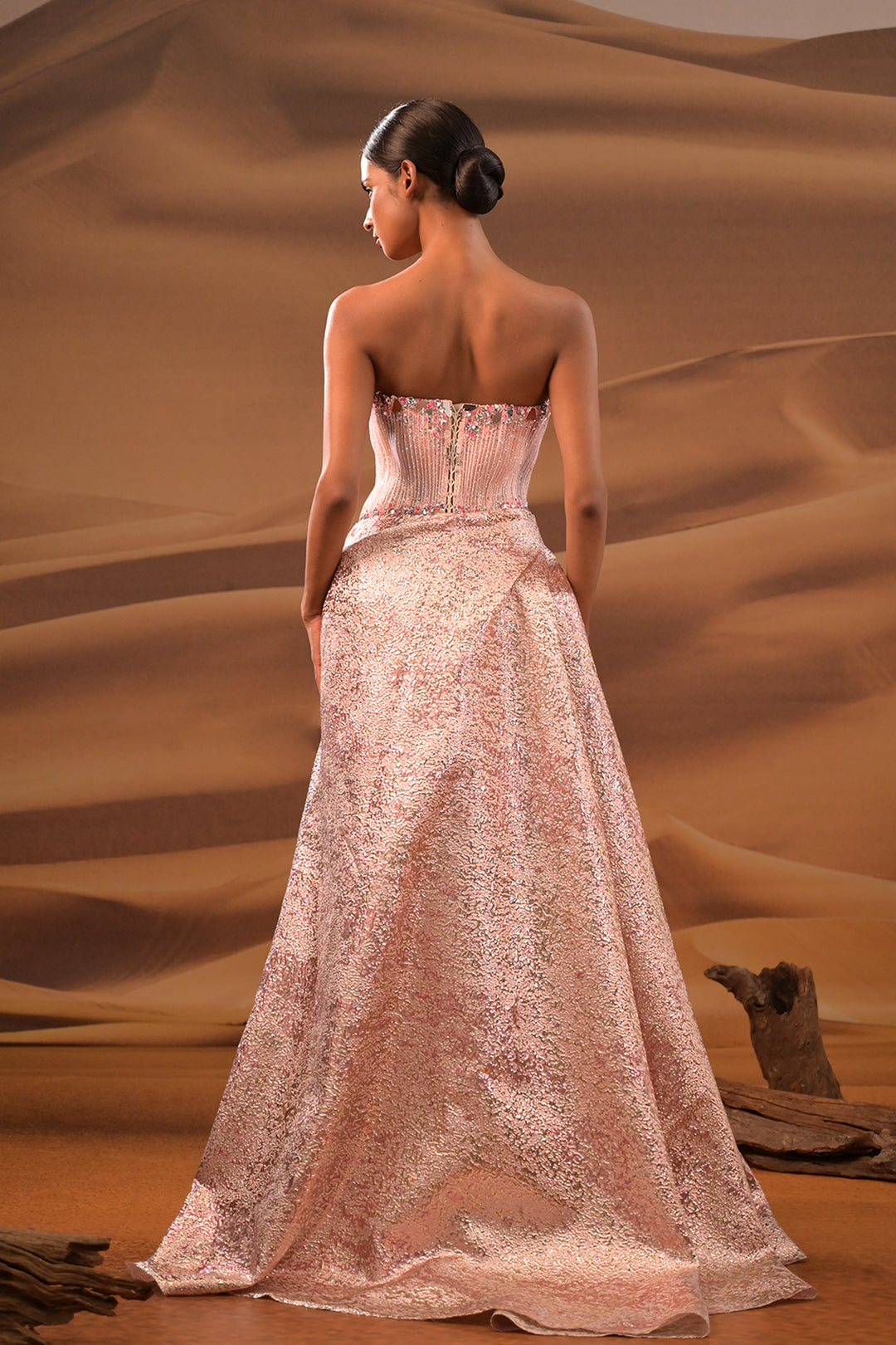A-Line Dress with Embroidered Off-The-Shoulder Neckline