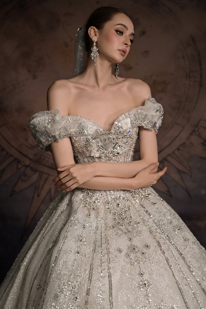 Off-The-Shoulder Long A-Line Dress