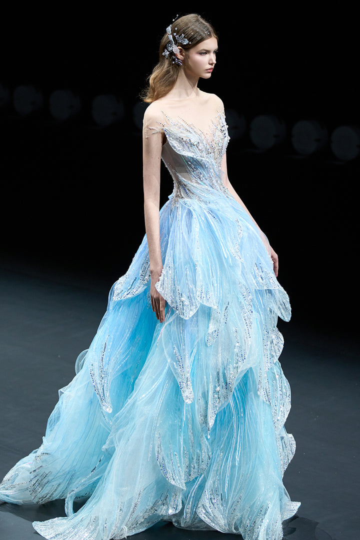 Off-The-Shoulder Illusion A-Line Dress