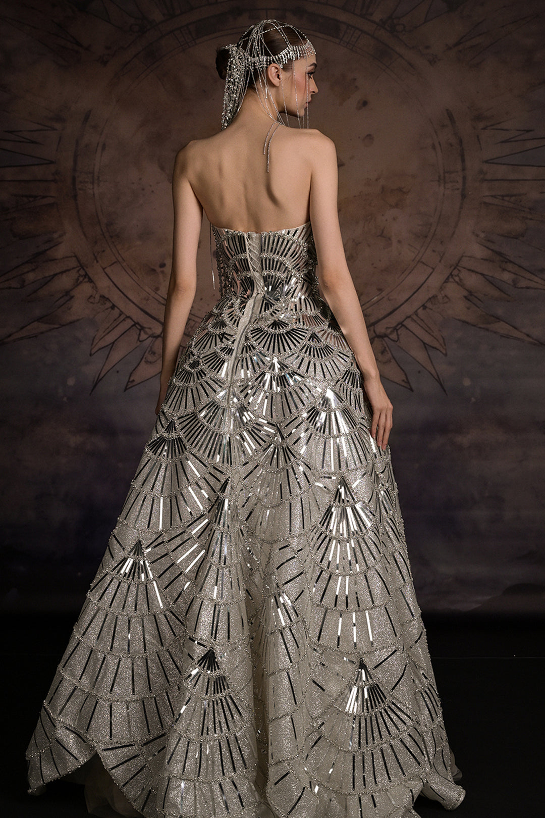 Crystal Beaded Sweetheart A-Line Dress