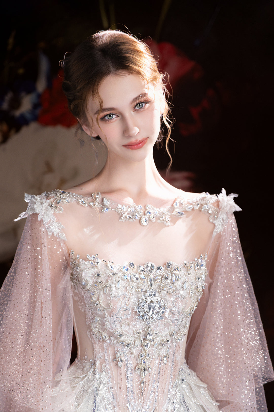 Mermaid Dress with Detachable Cape