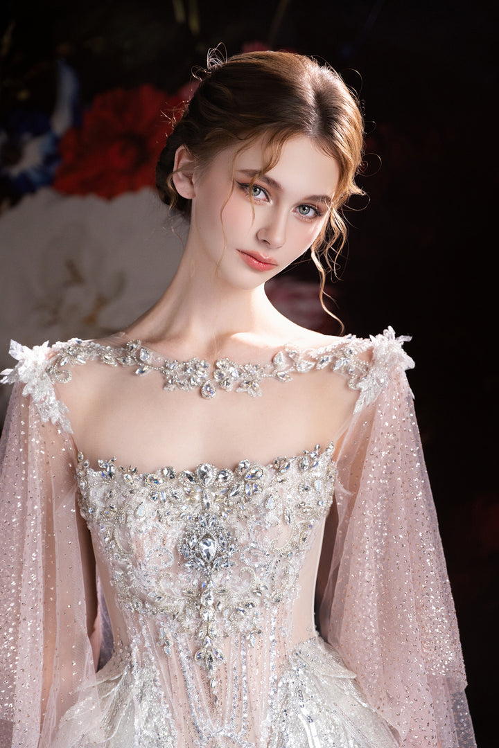 Mermaid Dress with Detachable Cape