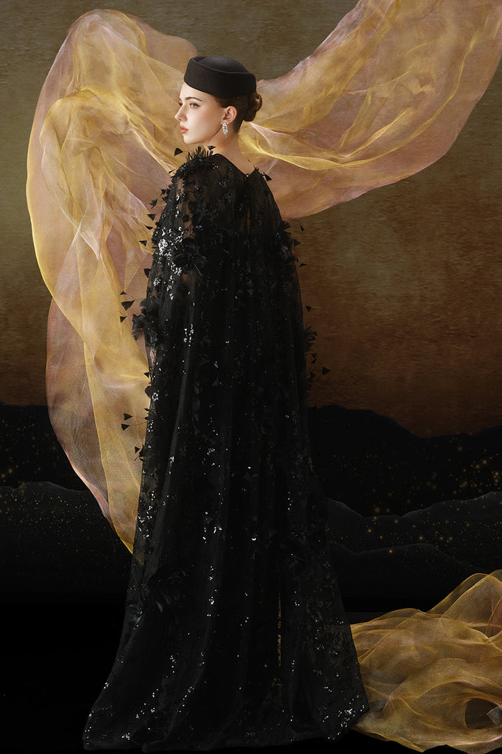 Embellished Sleeve Boat-Neckline Dress