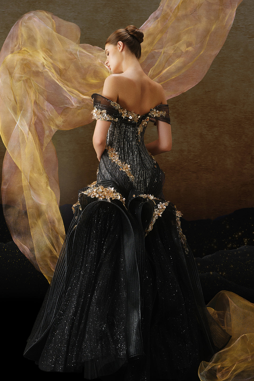 A-line Dress with Beaded Embroidery