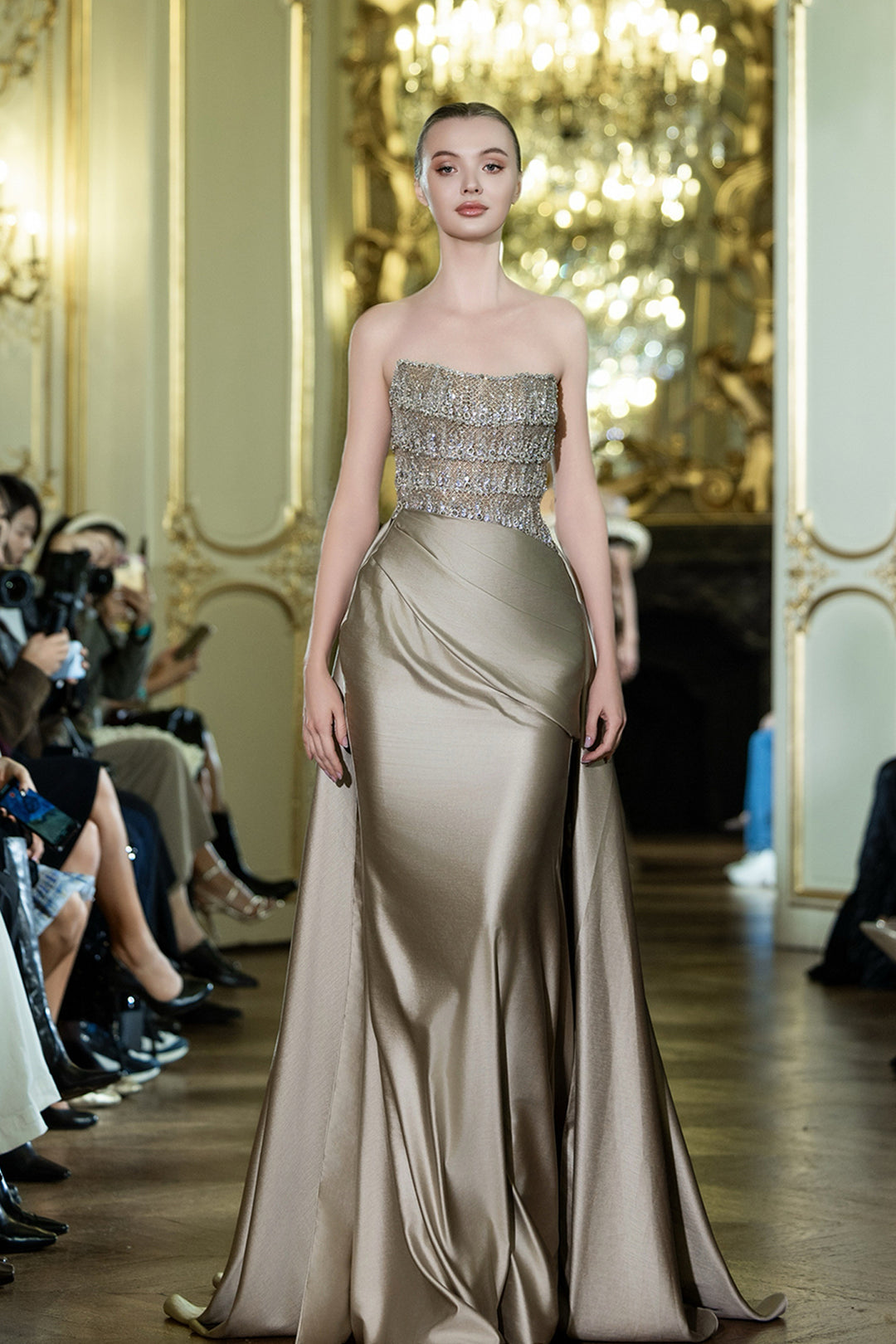 Strapless Mermaid Dress with Sequin Bodice