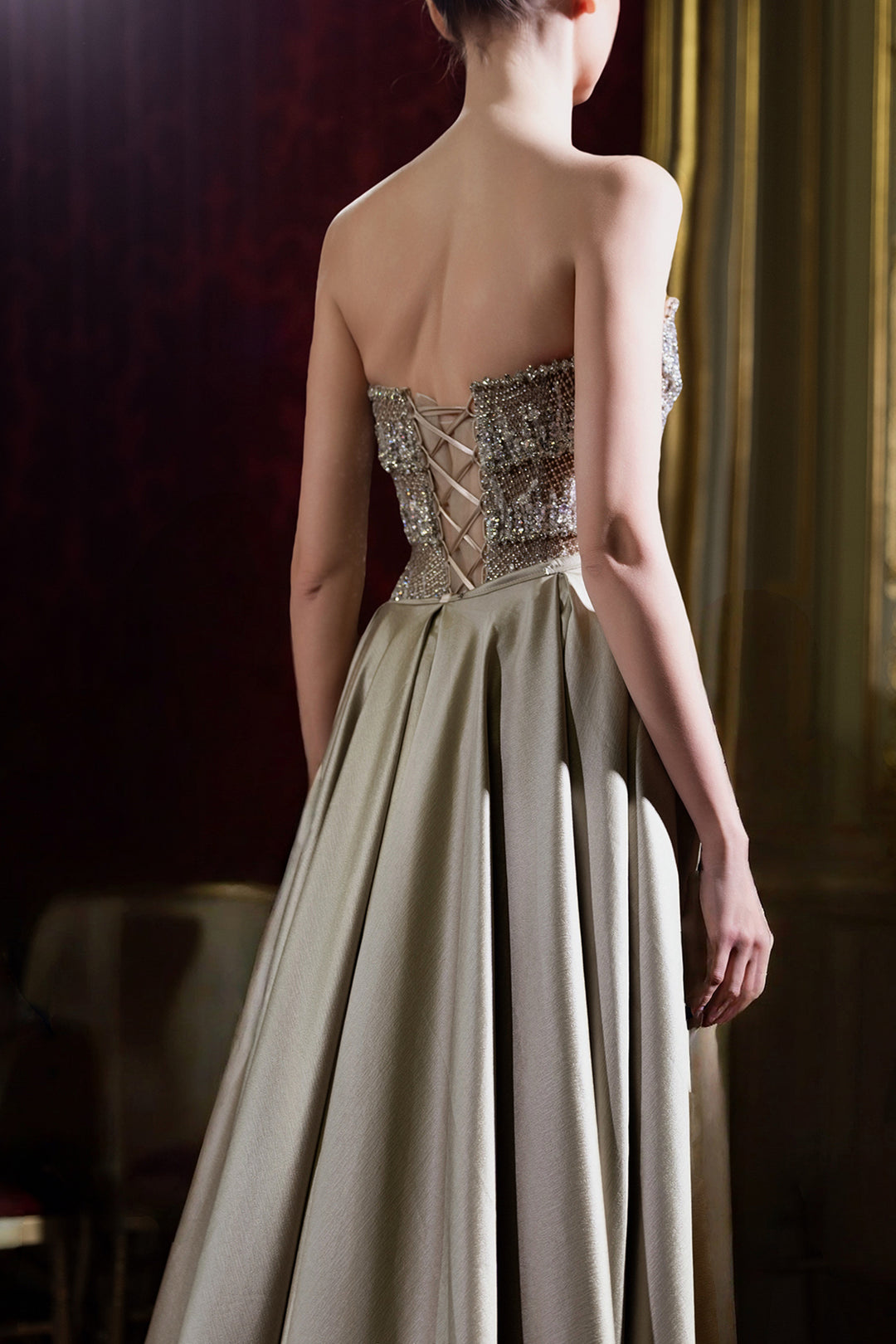 Strapless Mermaid Dress with Sequin Bodice