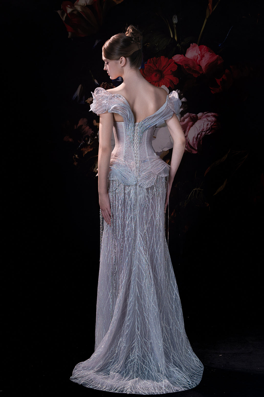 Column Dress with Corseted Bodice