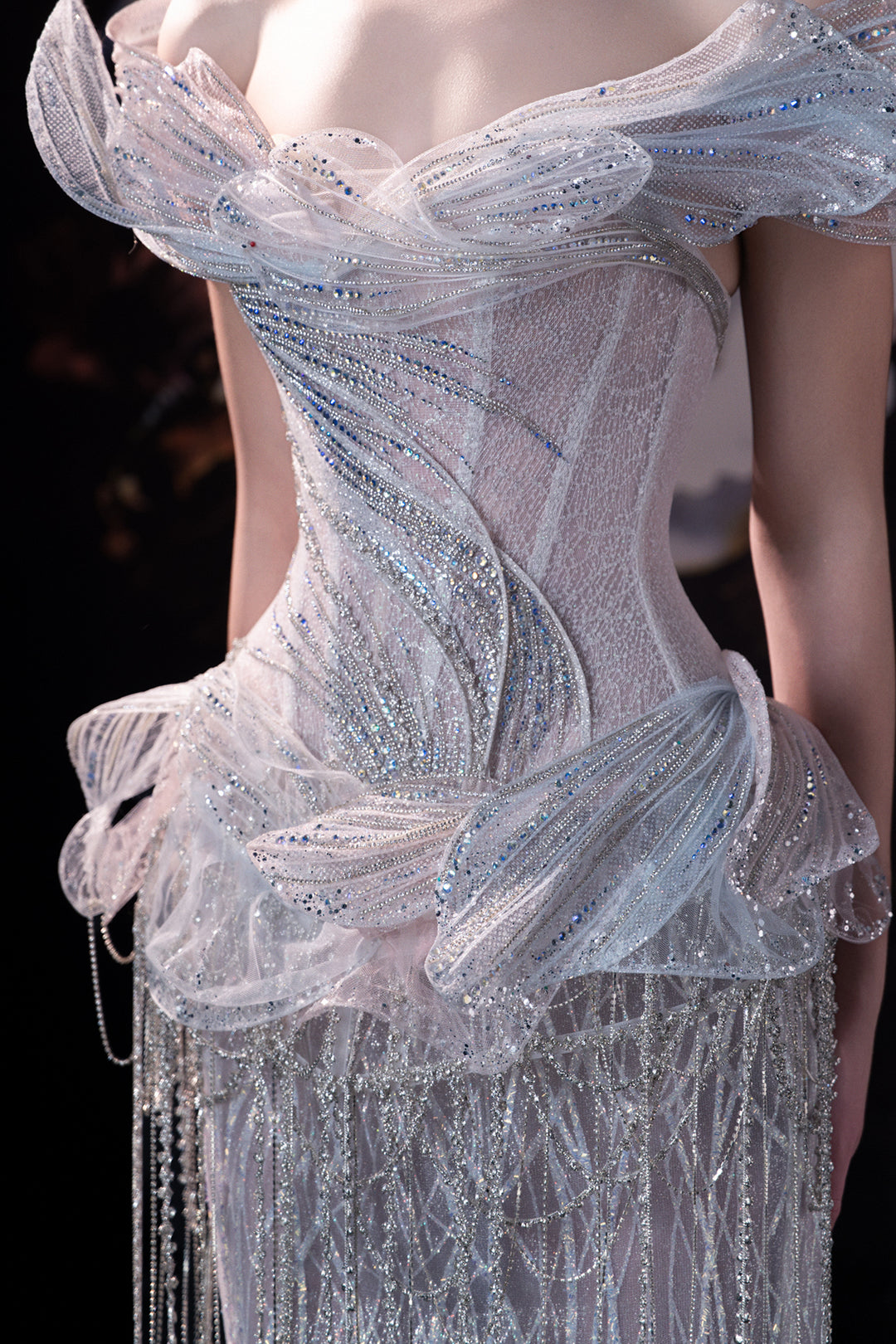 Column Dress with Corseted Bodice