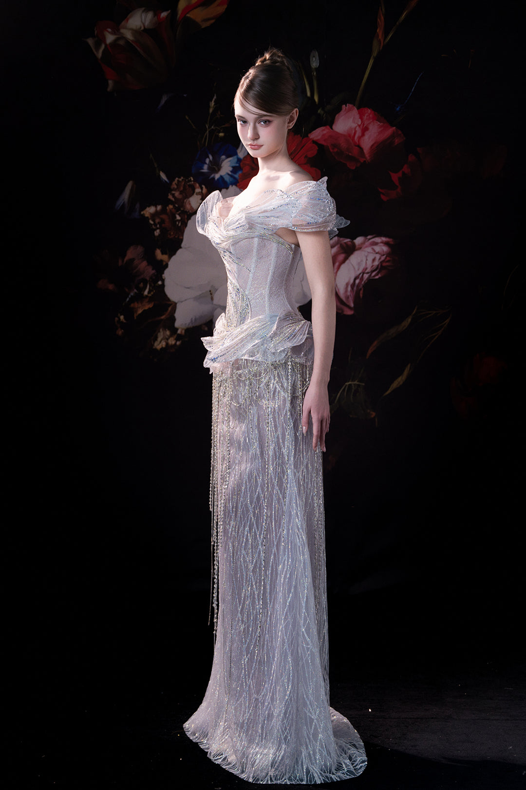 Column Dress with Corseted Bodice