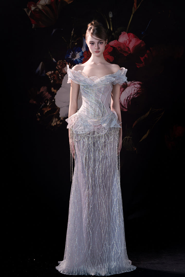 Column Dress with Corseted Bodice