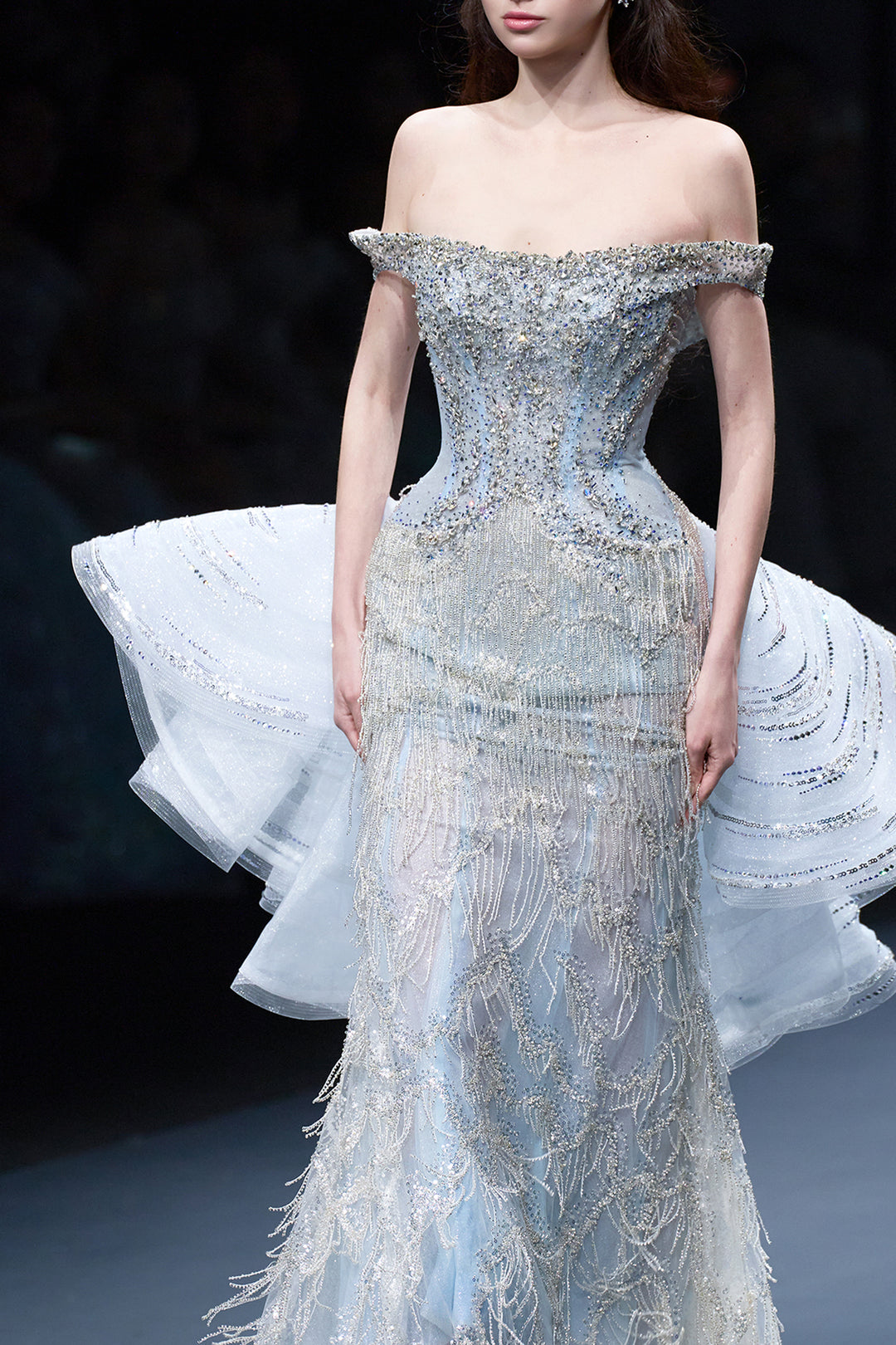 Celestial Fringe And Sculptural Tiers Dress