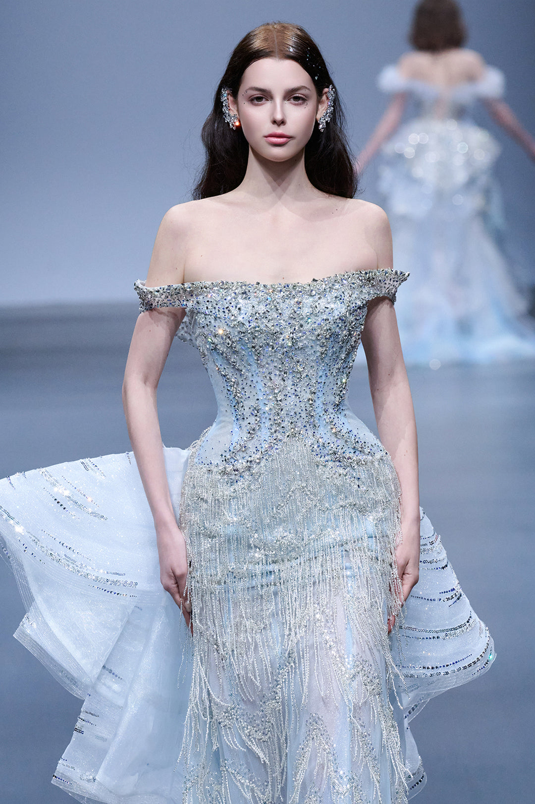 Celestial Fringe And Sculptural Tiers Dress