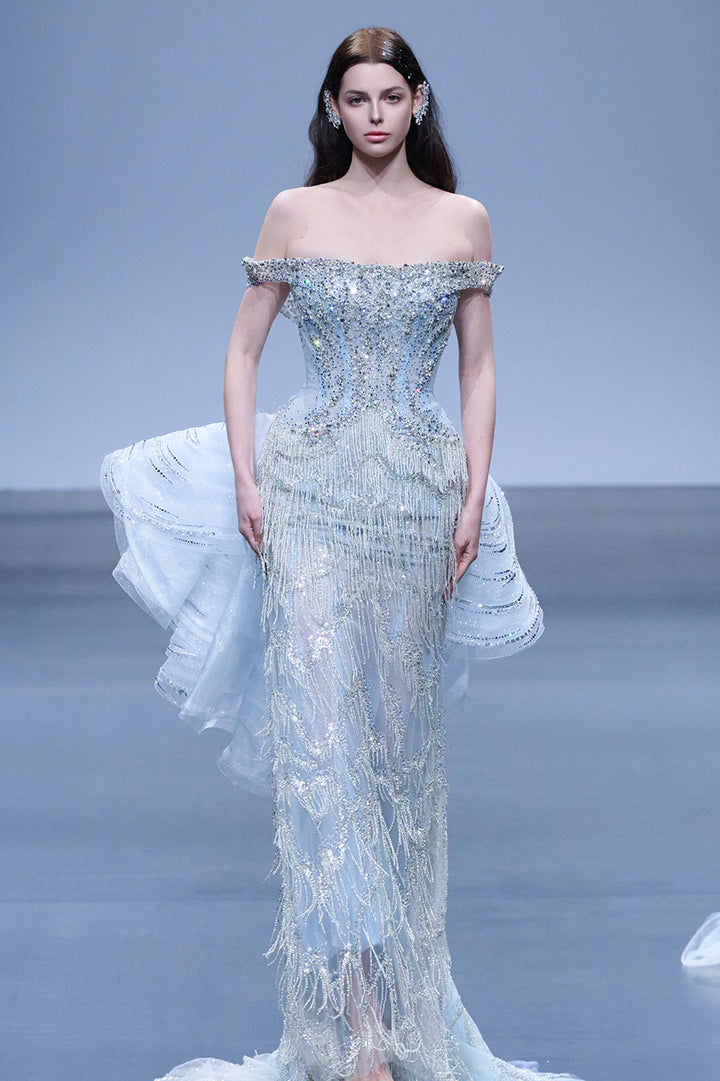 Celestial Fringe And Sculptural Tiers Dress