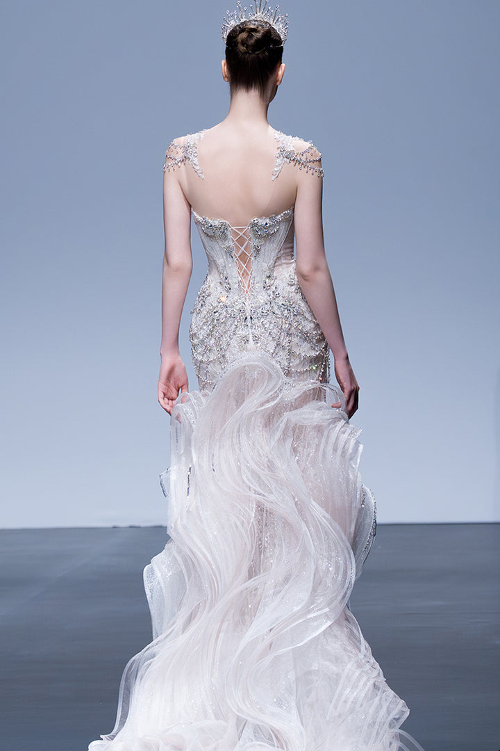 Mermaid Tulle with Crystal Embellishments