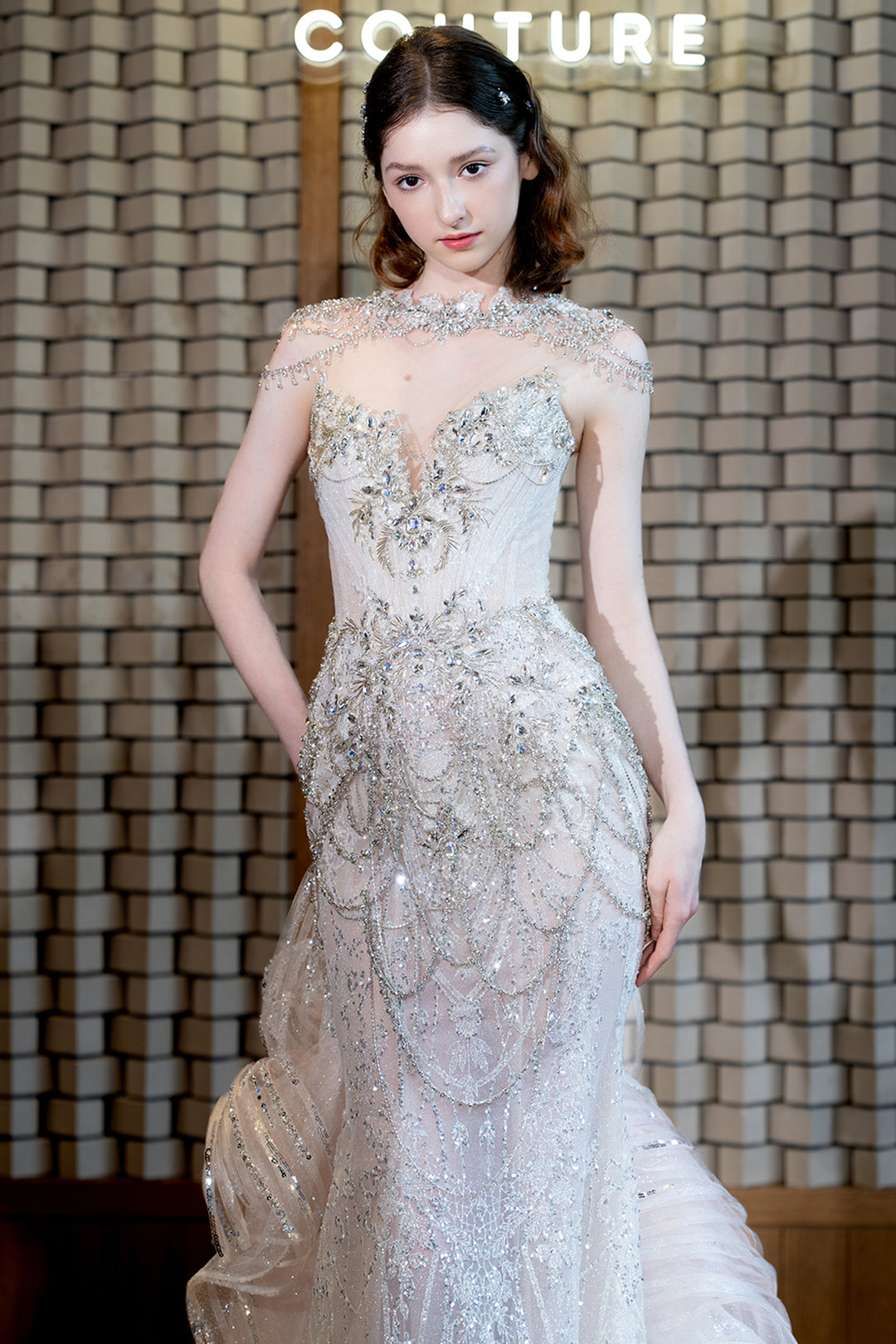 Mermaid Tulle with Crystal Embellishments