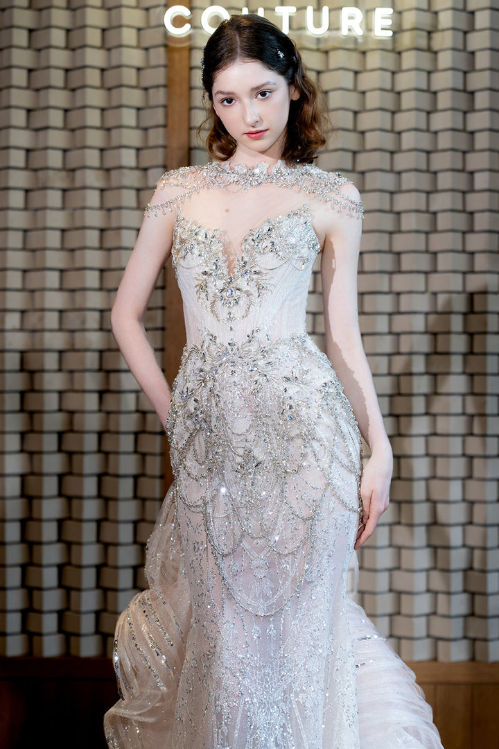 Mermaid Tulle with Crystal Embellishments