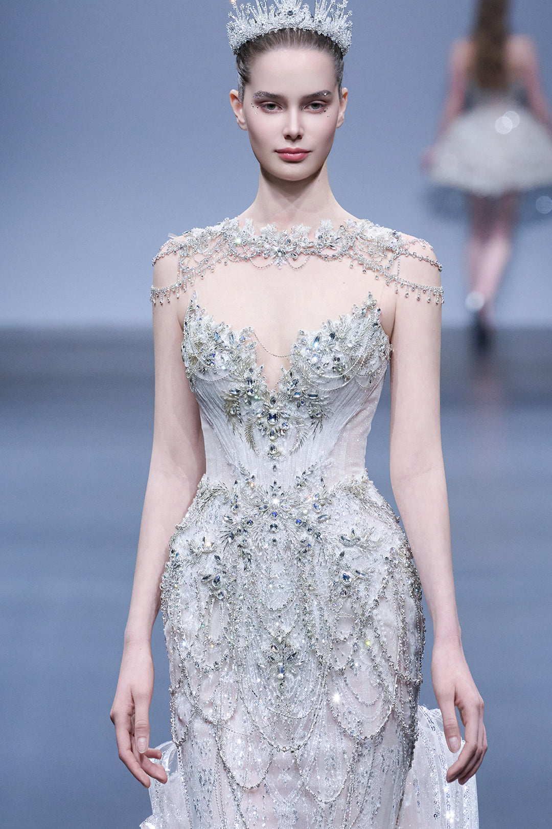 Mermaid Tulle with Crystal Embellishments