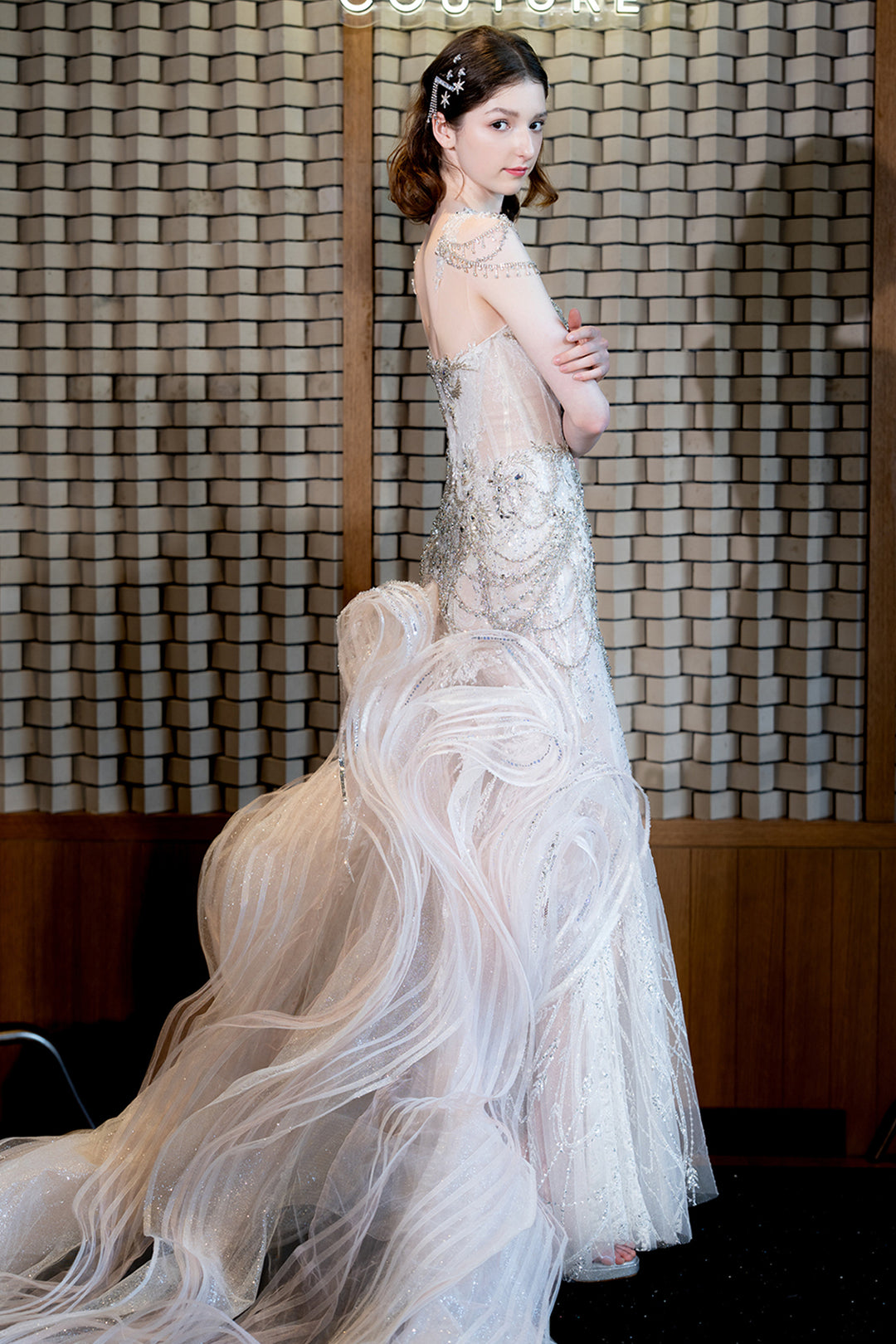 Mermaid Tulle with Crystal Embellishments