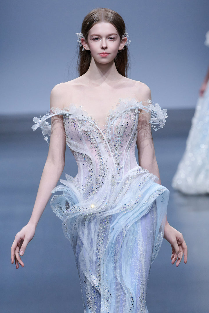 Sparkling Off-The-Shoulder Mermaid Dress