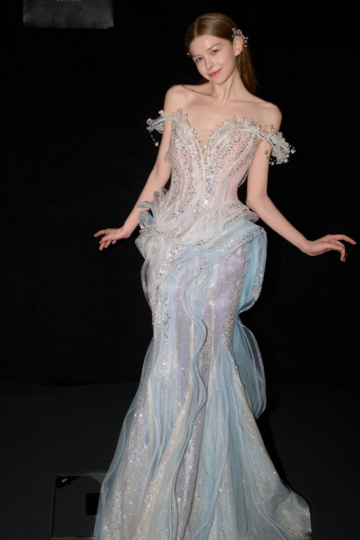 Sparkling Off-The-Shoulder Mermaid Dress