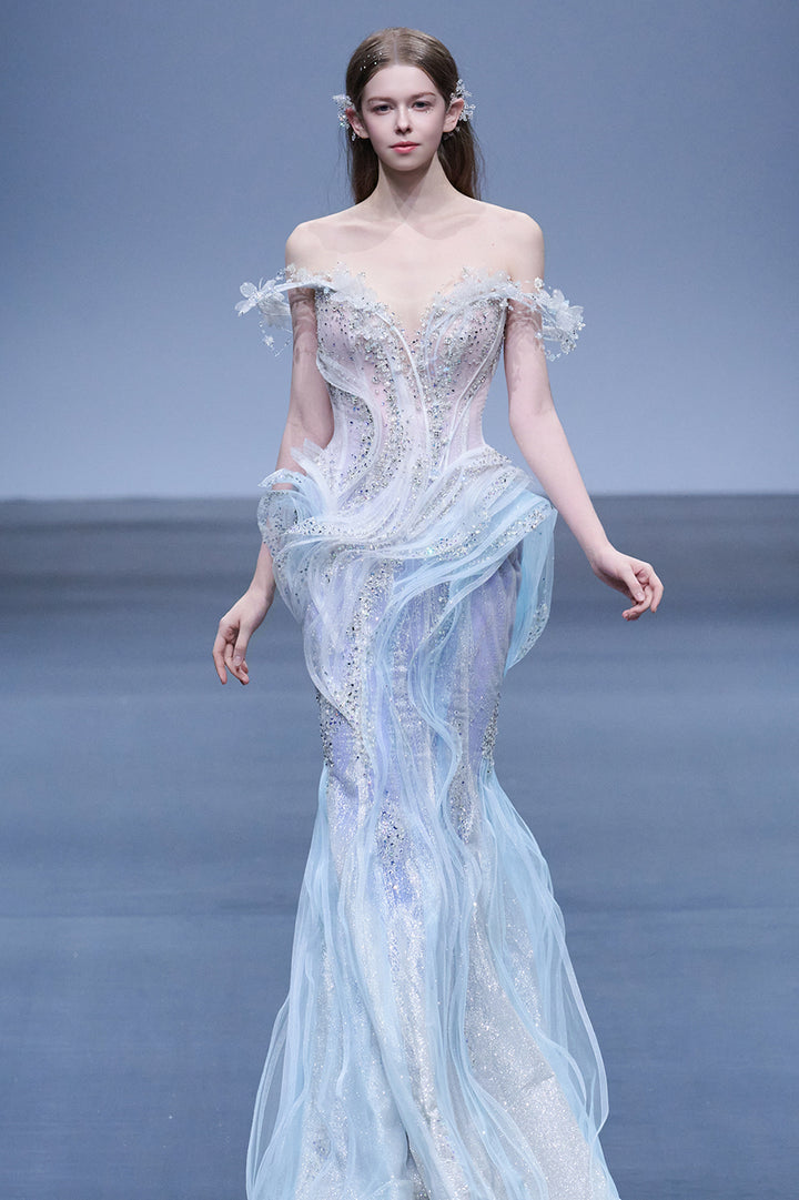 Sparkling Off-The-Shoulder Mermaid Dress