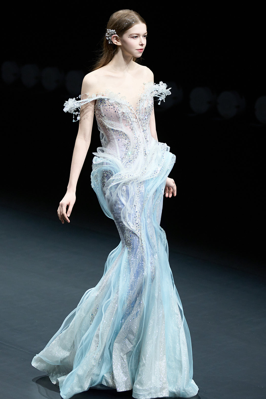 Sparkling Off-The-Shoulder Mermaid Dress