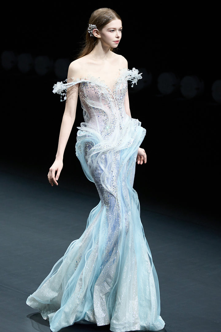 Sparkling Off-The-Shoulder Mermaid Dress
