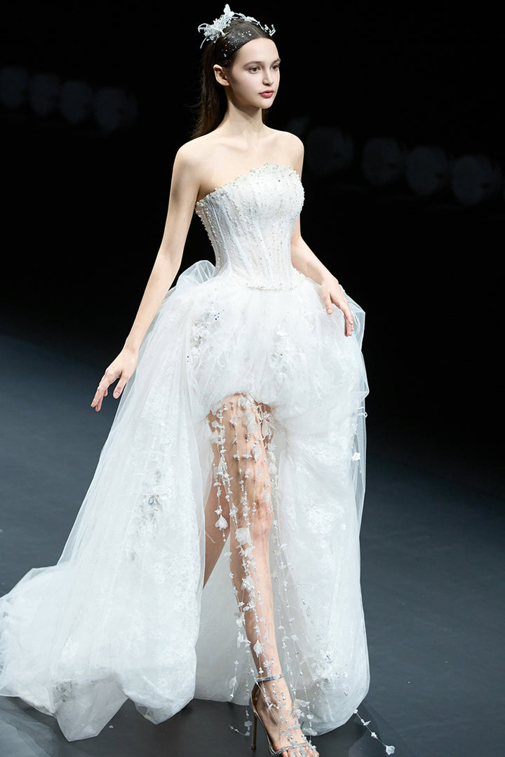 Ethereal Floral And Crystal A-line Dress