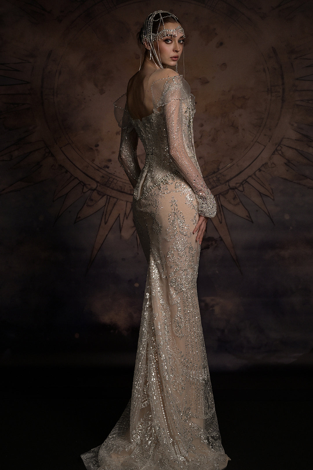 Overskirt Dress with Illusion Mesh
