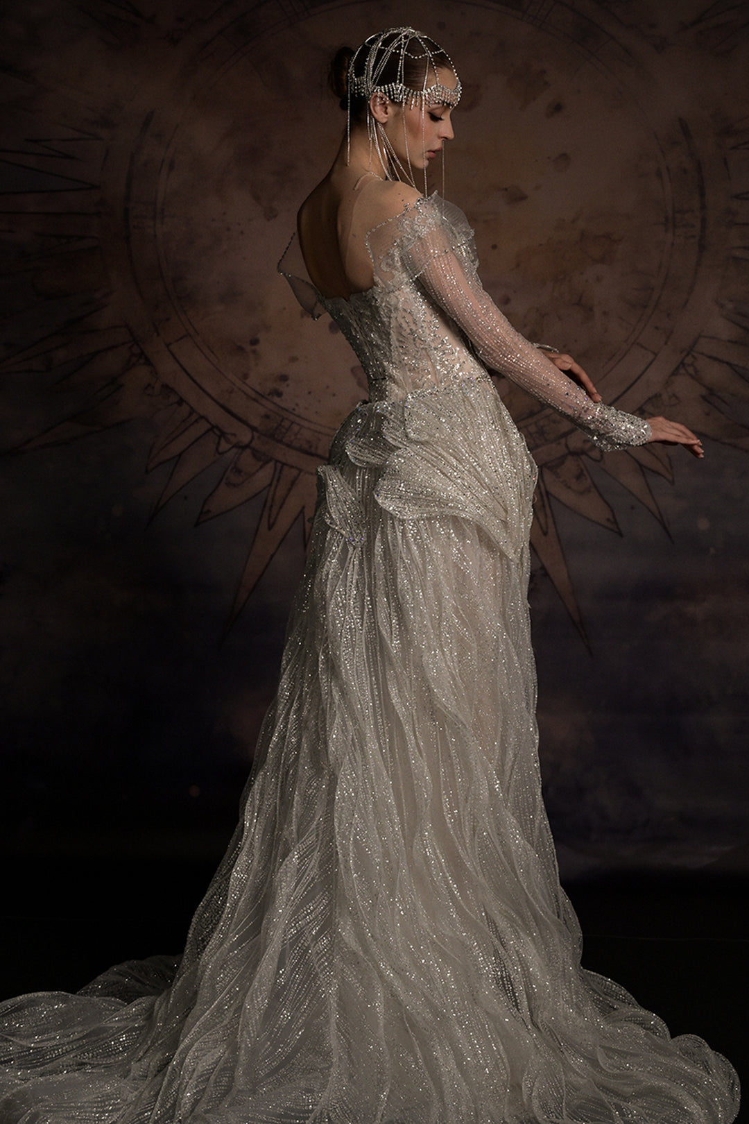 Overskirt Dress with Illusion Mesh