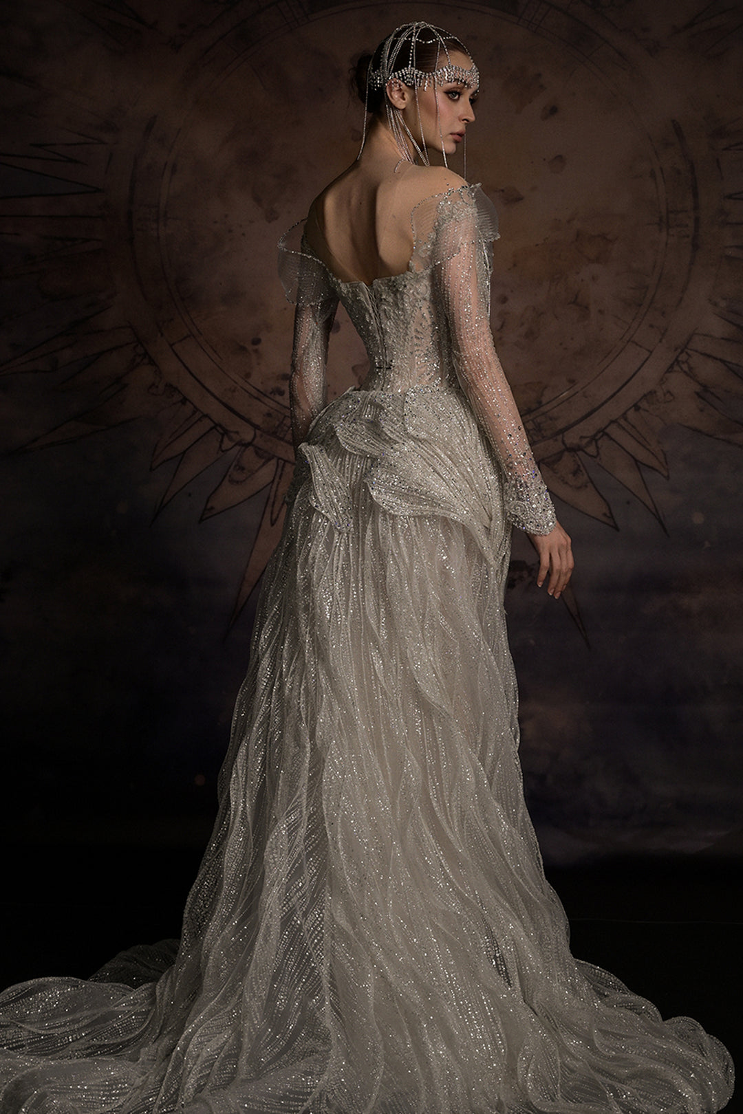 Overskirt Dress with Illusion Mesh