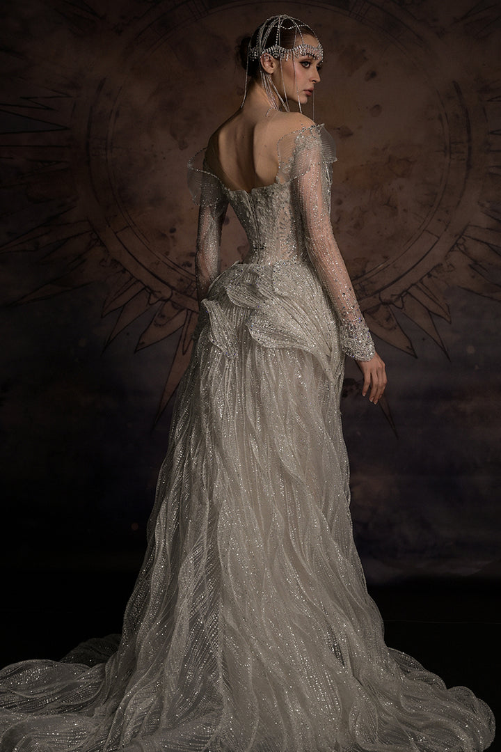 Overskirt Dress with Illusion Mesh