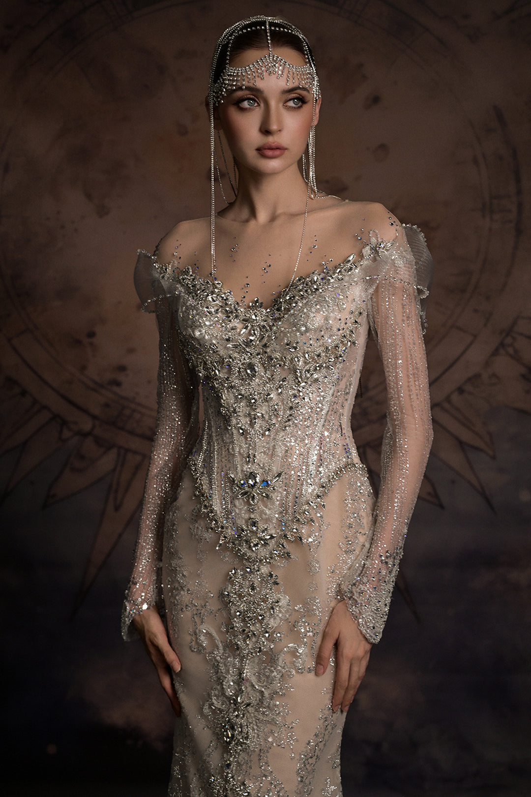 Overskirt Dress with Illusion Mesh