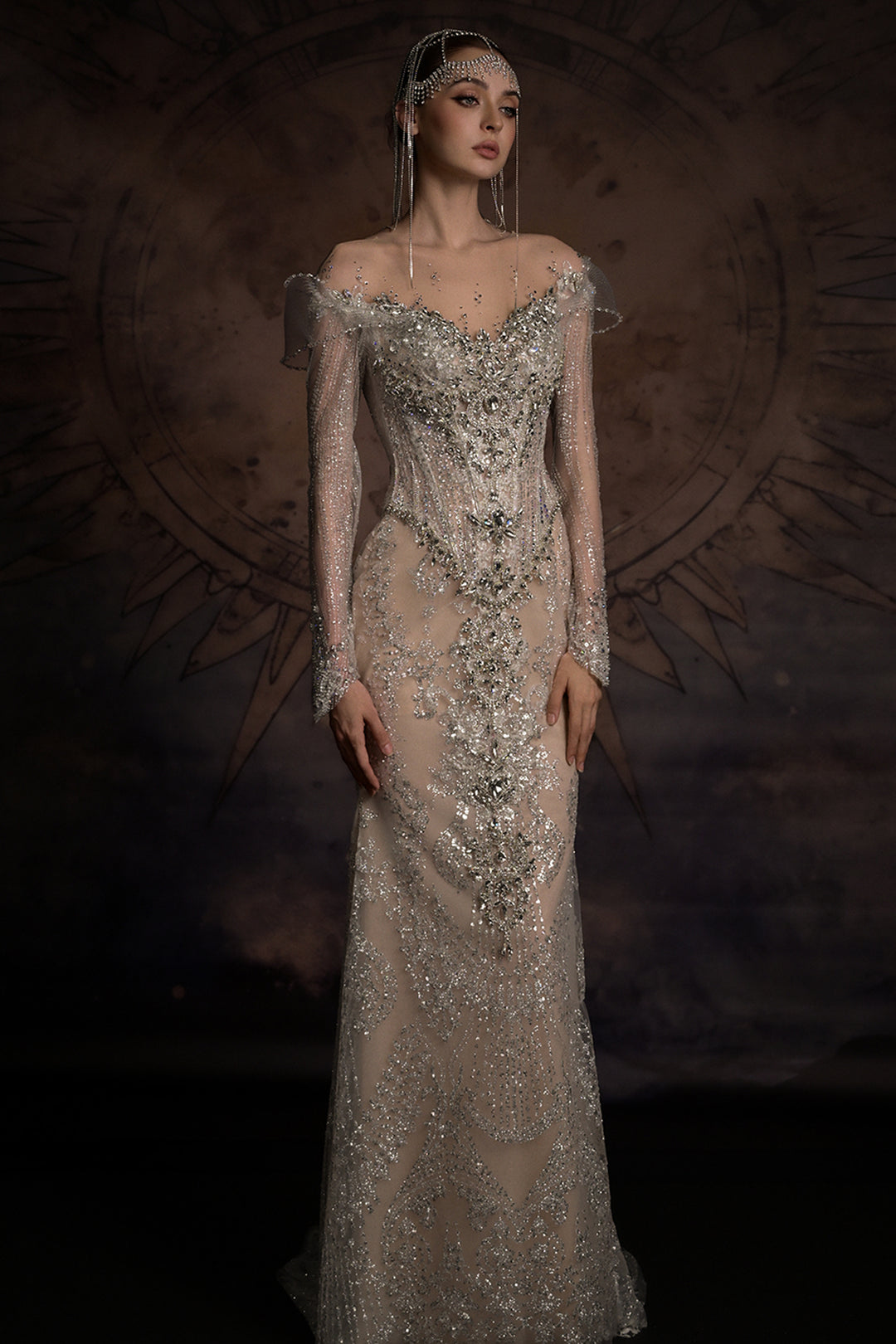 Overskirt Dress with Illusion Mesh