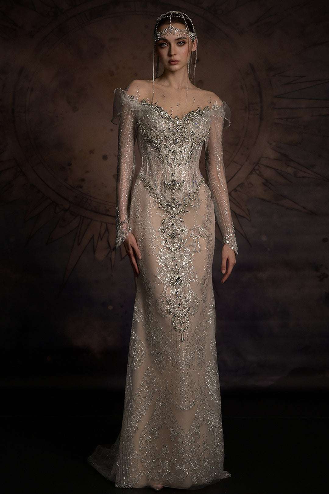 Overskirt Dress with Illusion Mesh