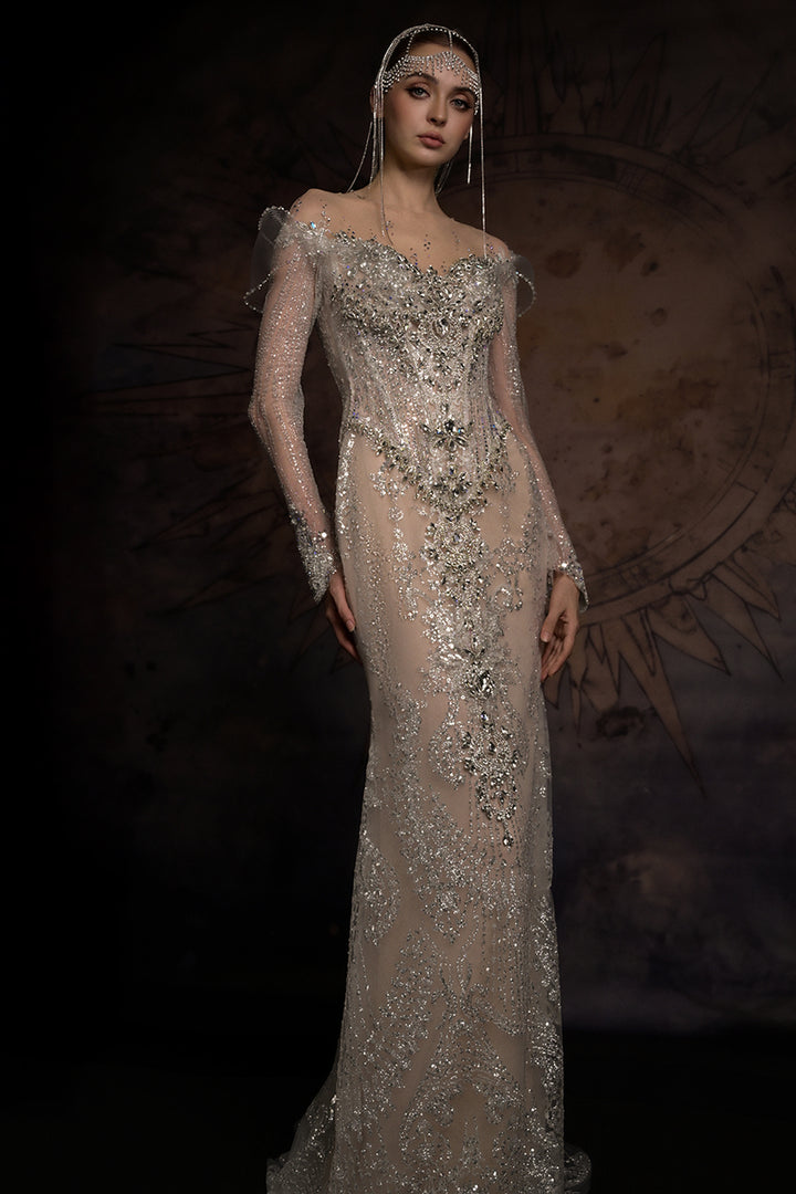 Overskirt Dress with Illusion Mesh