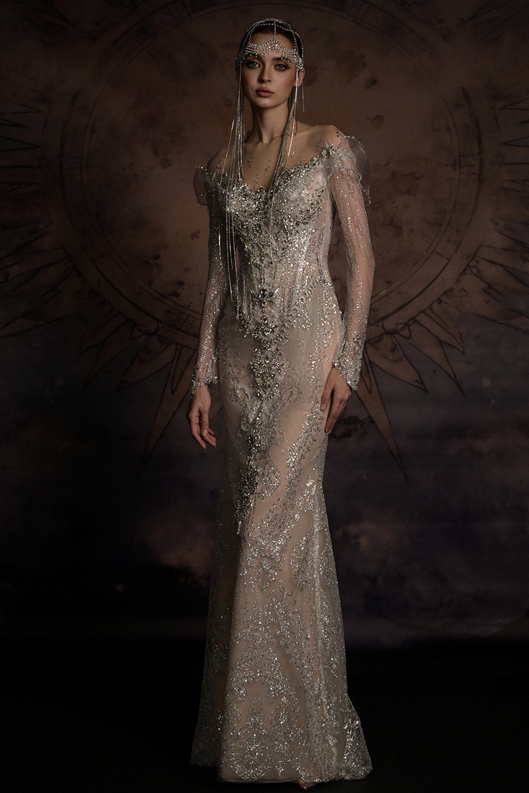 Overskirt Dress with Illusion Mesh