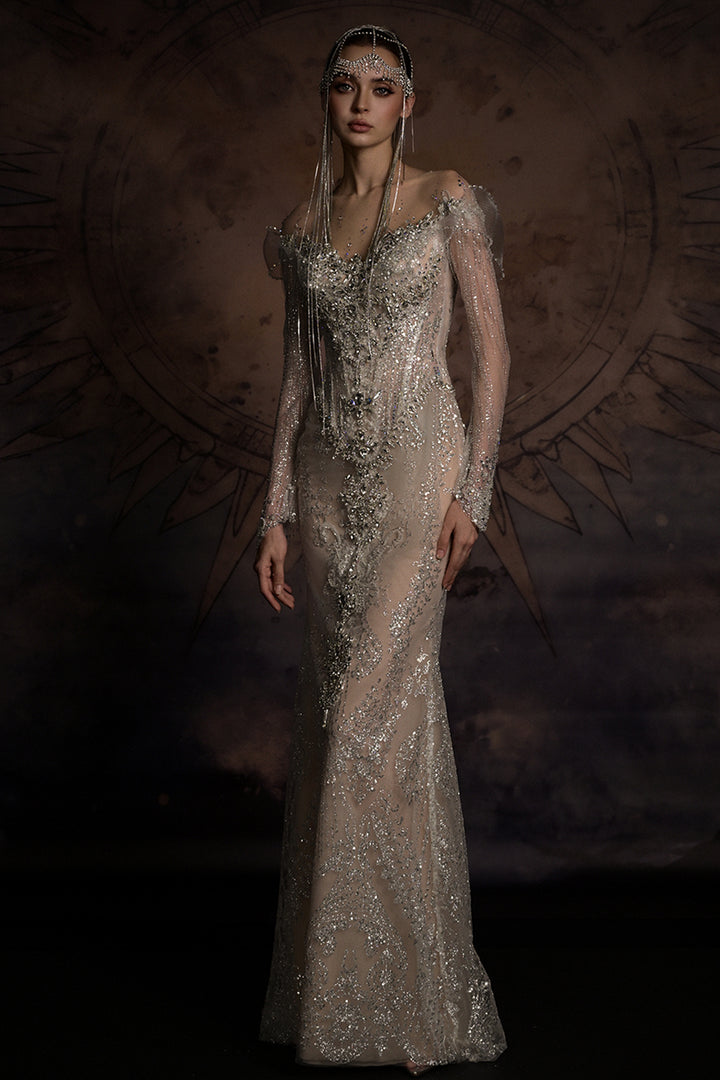 Overskirt Dress with Illusion Mesh
