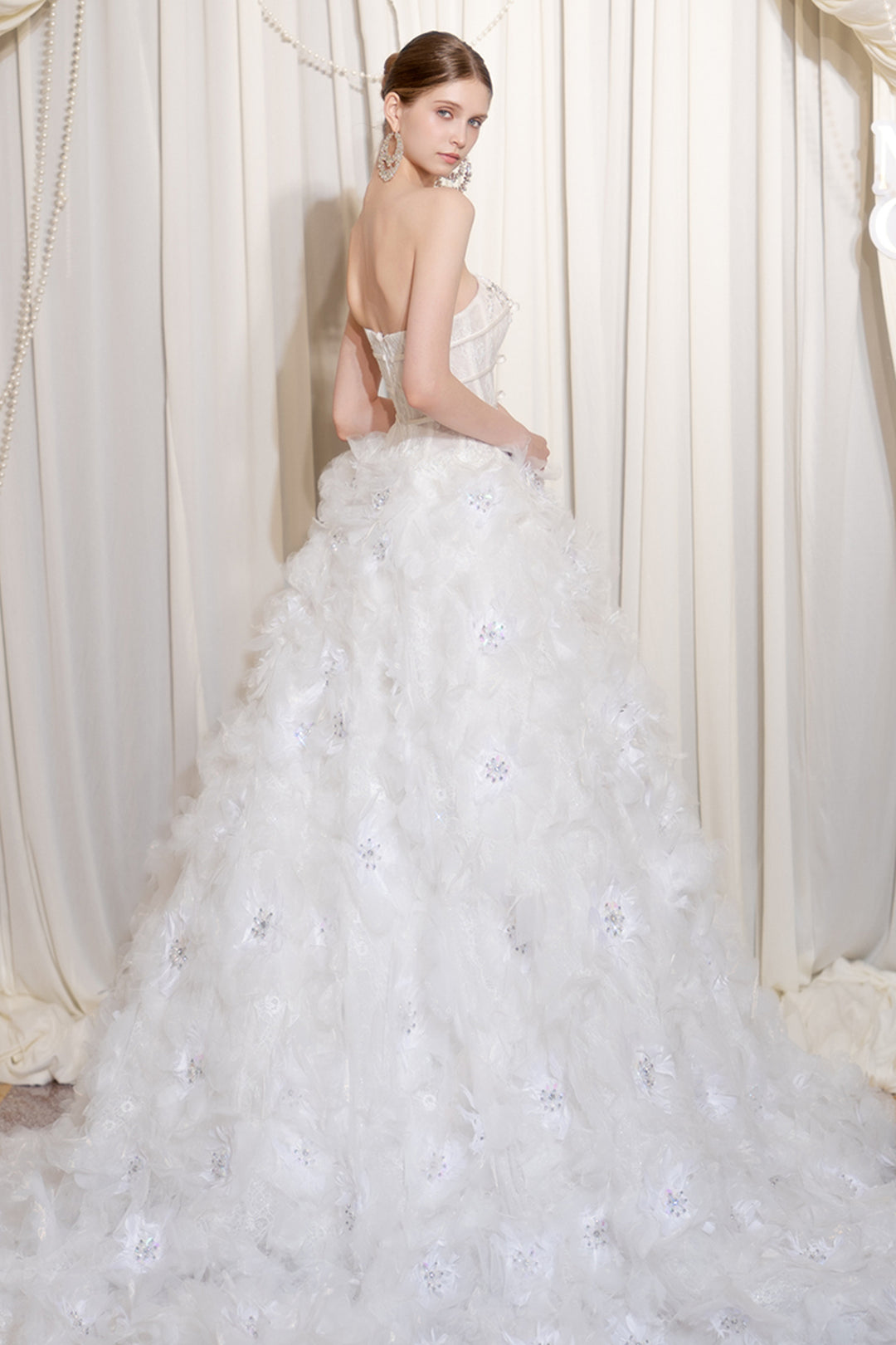 Strapless Crystal Sweetheart Long Dress