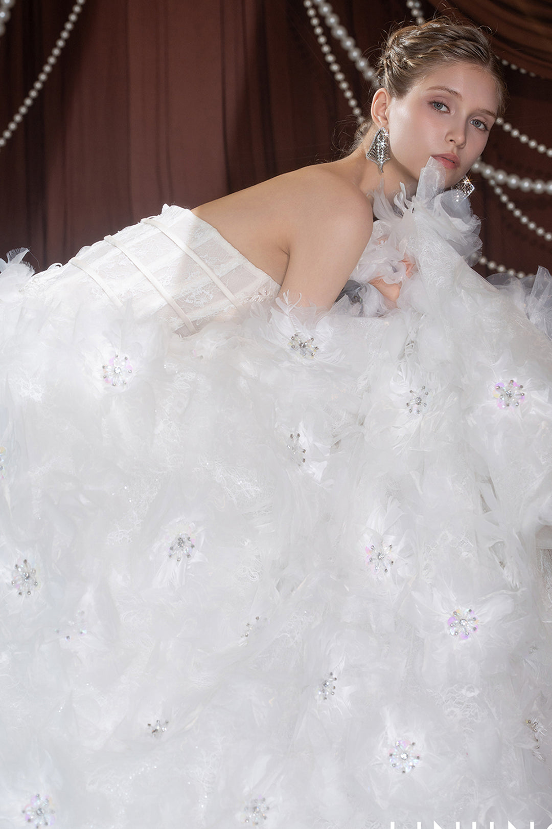 Strapless Crystal Sweetheart Long Dress