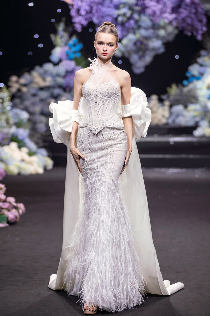 Mermaid Dress with Embroidered Bodice – M.R DESIGN