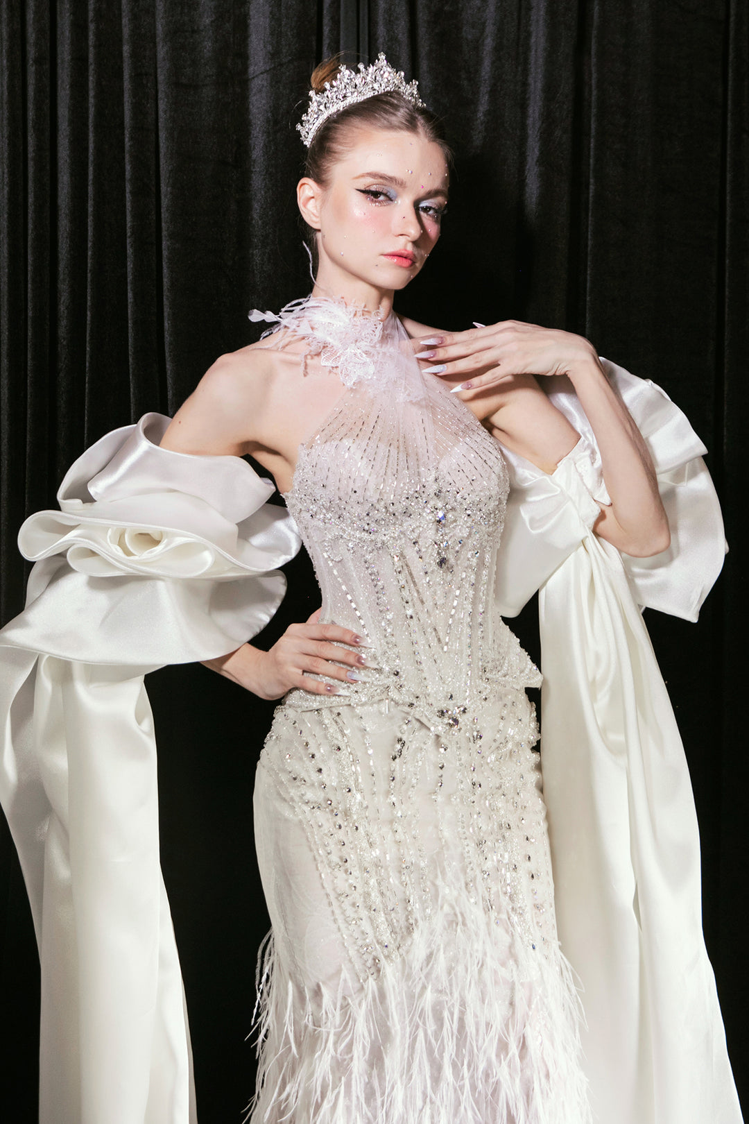 Mermaid Dress with Embroidered Bodice