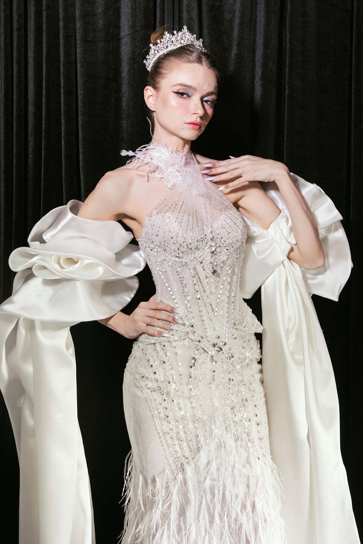 Mermaid Dress with Embroidered Bodice