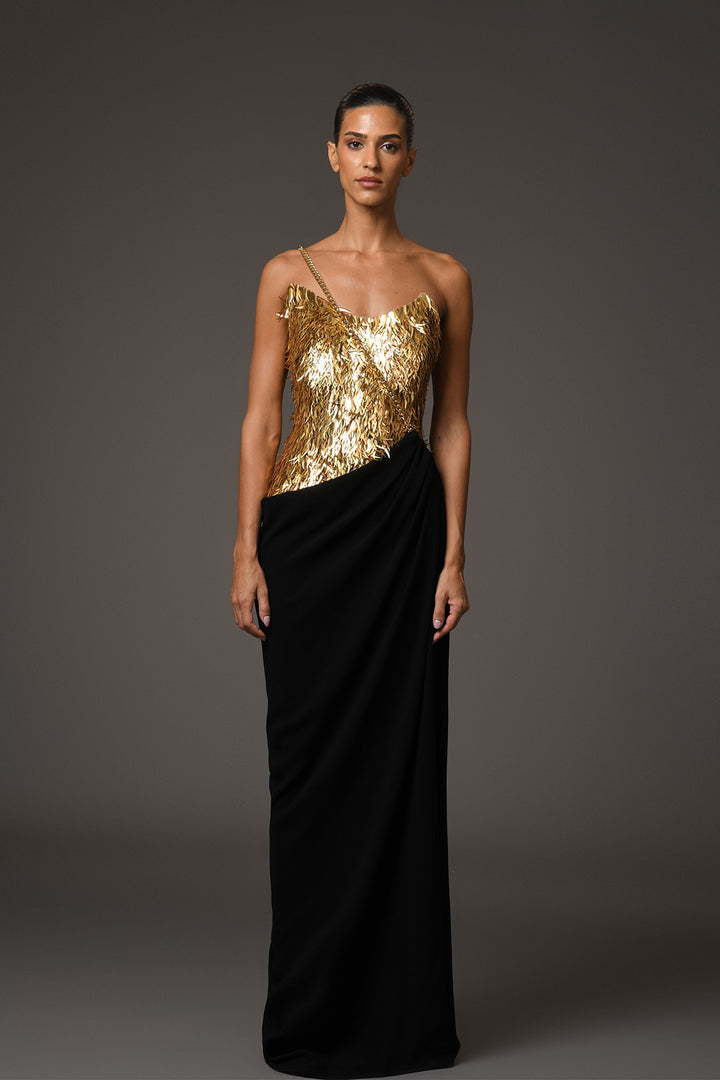 Strapless Long Dress with Embroidery