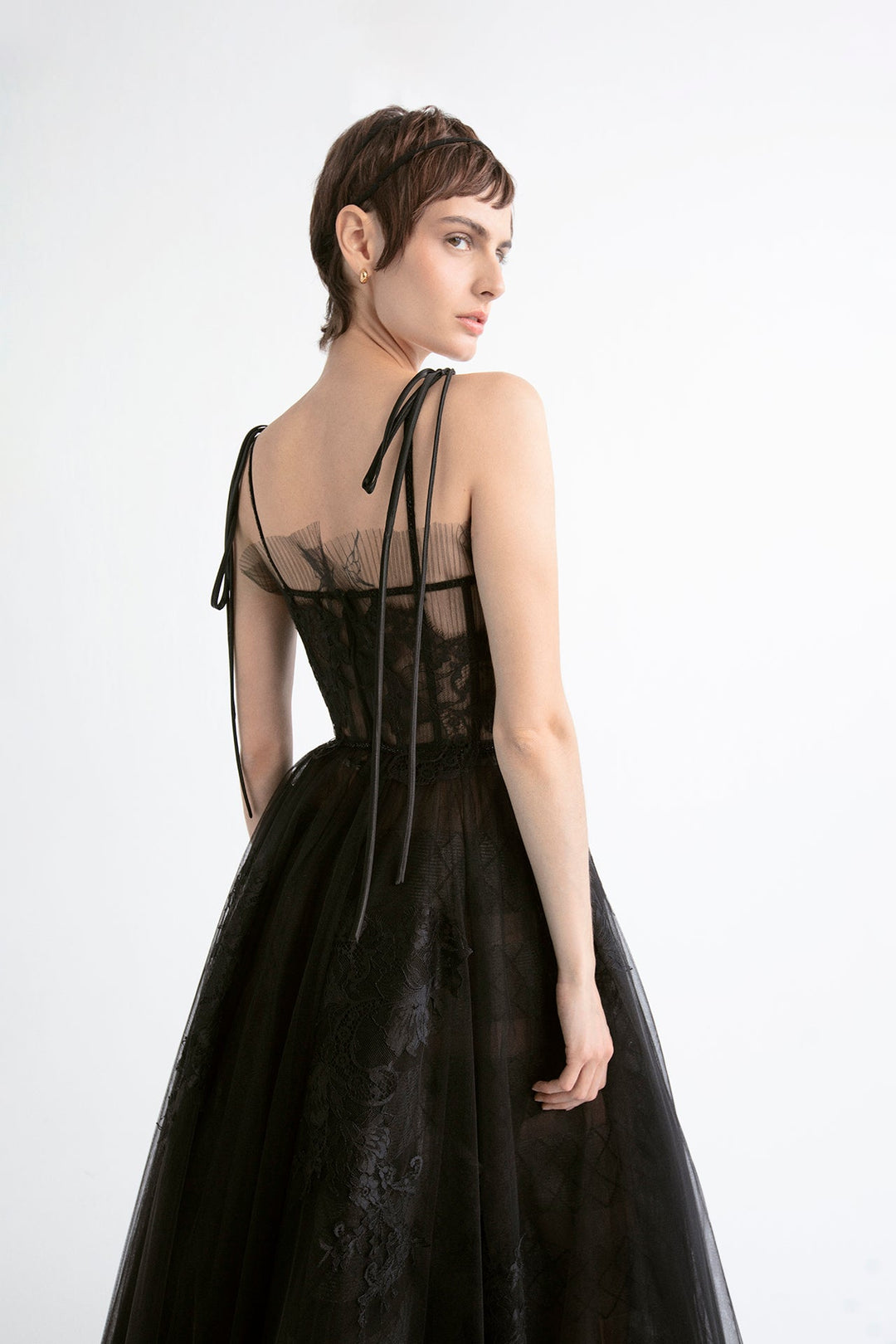 Tulle Sleeveless Corset A-line Dress