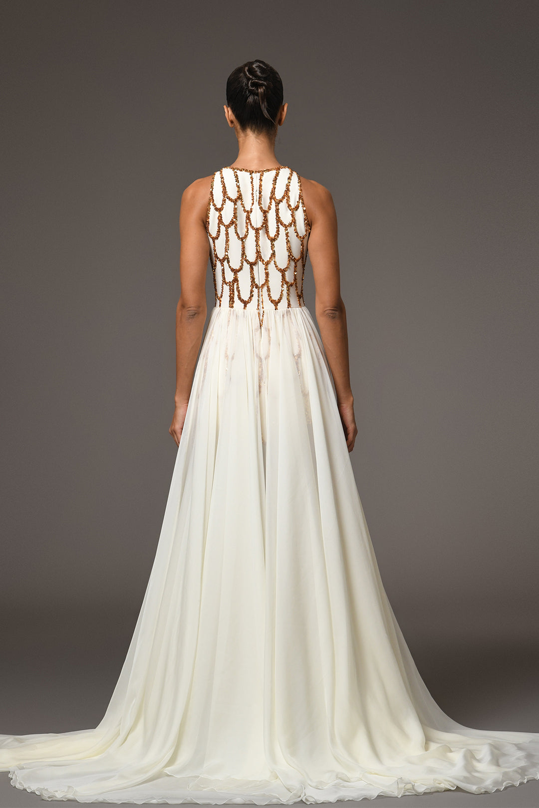 Mini Dress with Embroidery Overskirt